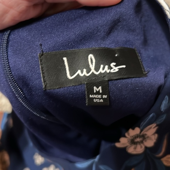 Lulu’s A-Flora-Ble Navy Blue Floral Print Shift Dress size medium - Picture 9 of 11